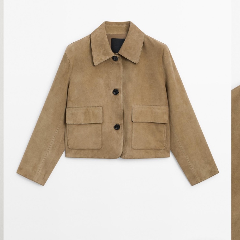 Massimo Dutti Suede Jacket with Pockets 
Size S